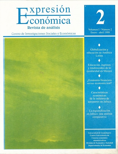 					Ver Núm. 2 (1999): EXPRESIÓN ECONÓMICA 2, ENERO-ABRIL 1999
				